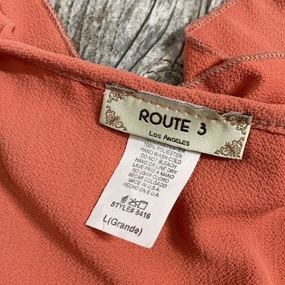 NWT Route 3 tie up shirt with ruffle neck line - Picture 6 of 10